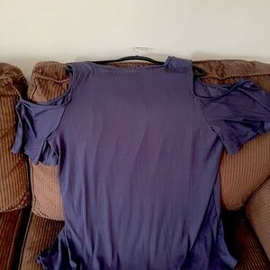 Elegant Navy Women's Cold Shoulder Top